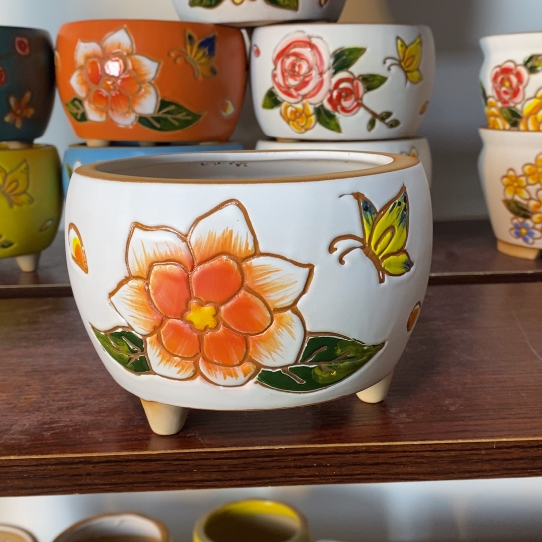 红陶韩式多肉植物花盆