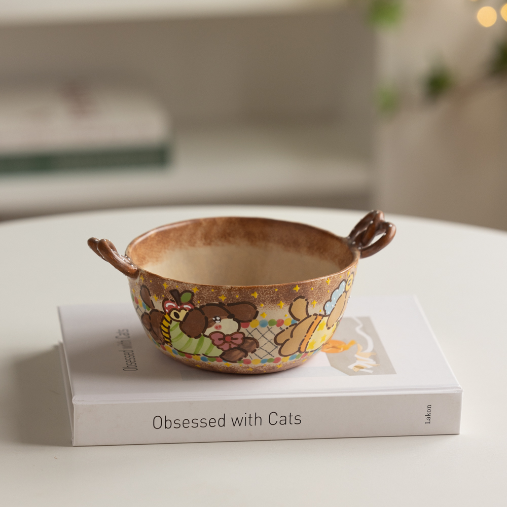 腊肠狗碱水结双耳碗