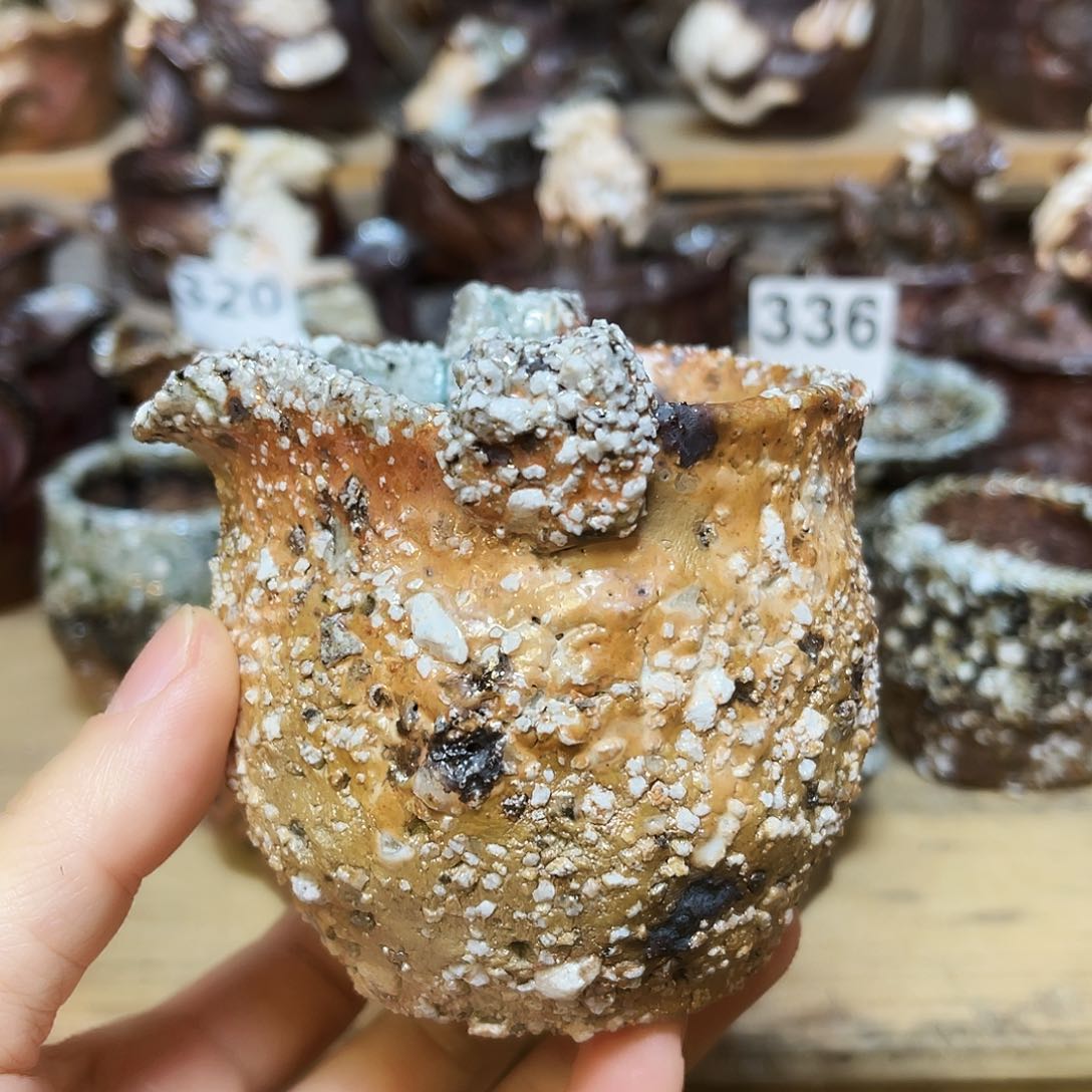 杯柴烧手捏石头公道杯特价