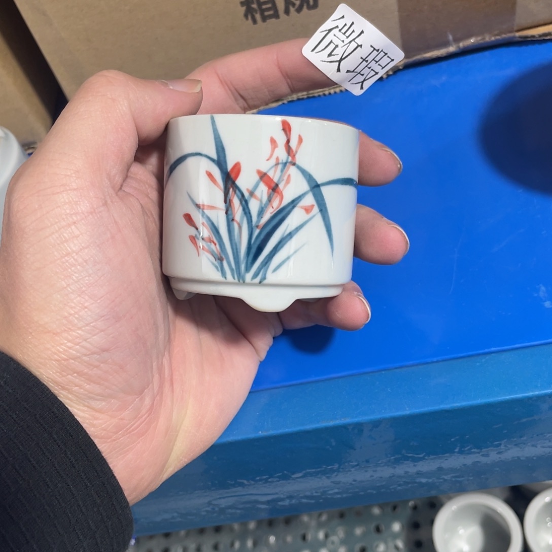 釉下手绘茶具微瑕