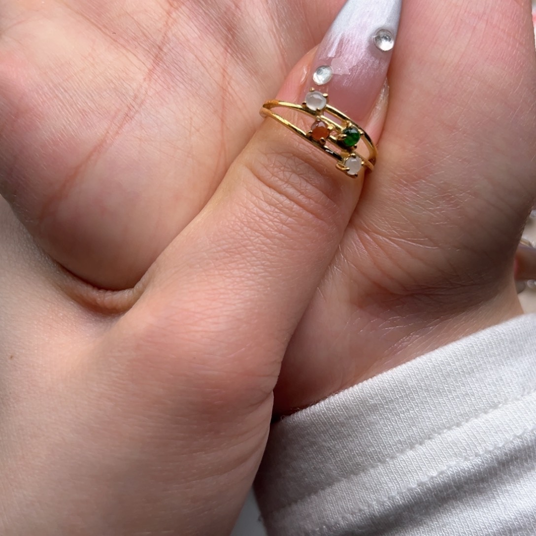 翡翠戒指银S925镶嵌666999