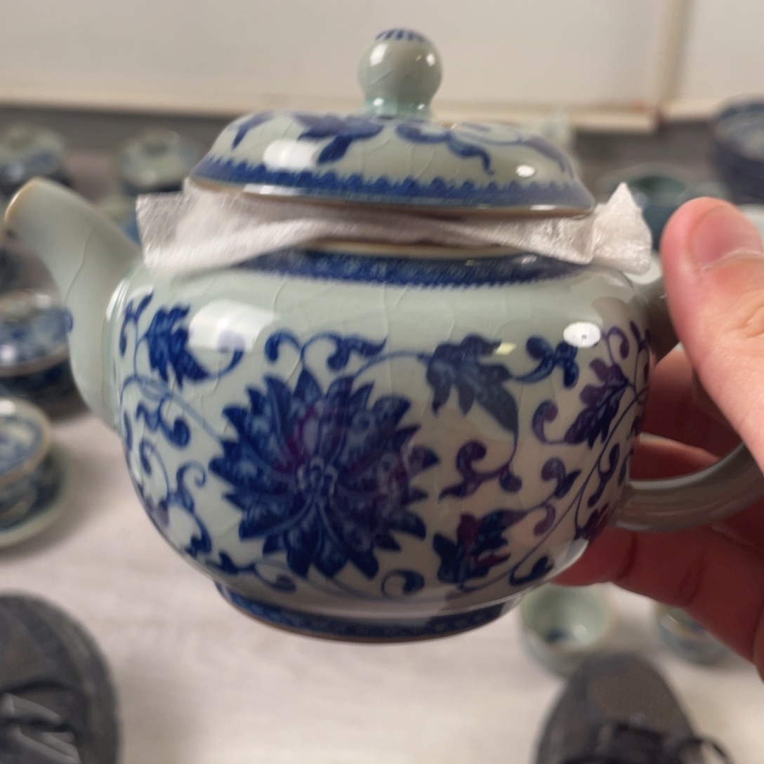 杯缠枝莲老淘泥元宝壶全品