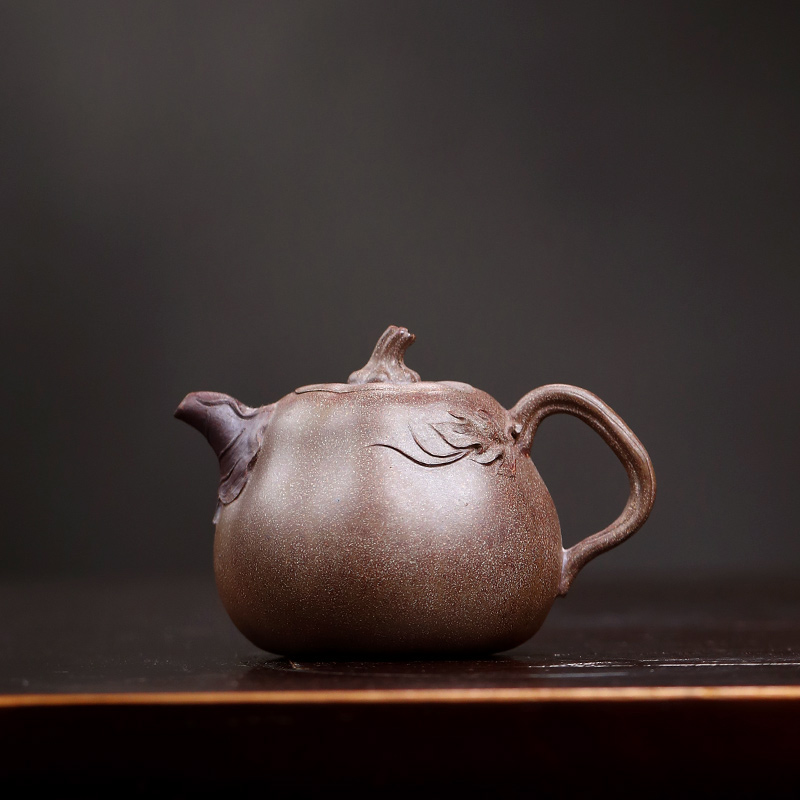 大吉羊柴烧 宜兴壶茶壶 本山绿泥玲珑瓜语100ml徐顺伟