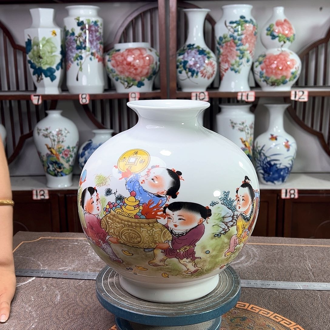 摆件景德镇陶瓷石进宝