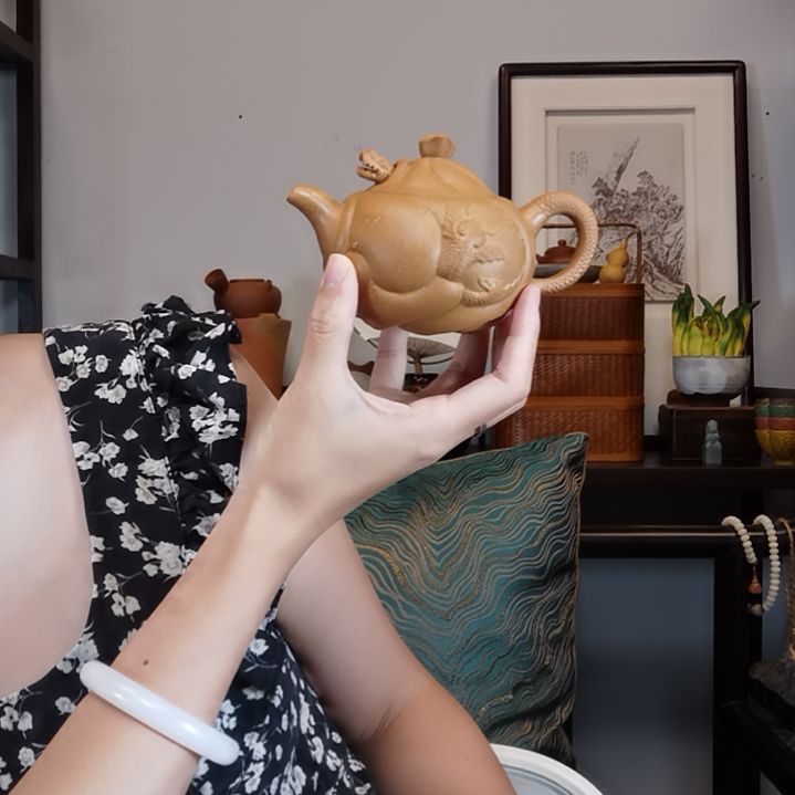 老****茶壶紫砂鱼化龙半手工壶