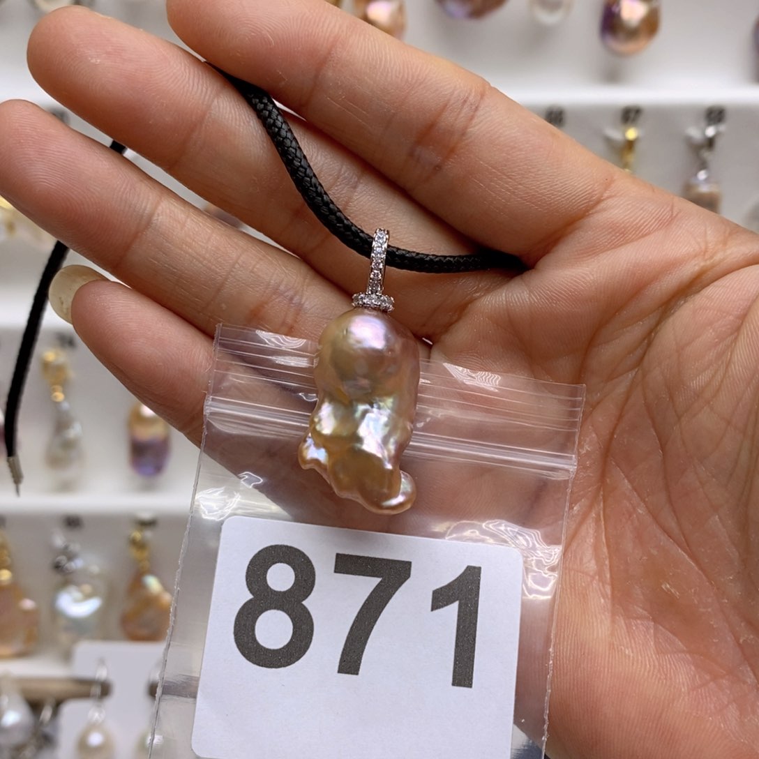 淡水珍珠颈饰银S925镶嵌871