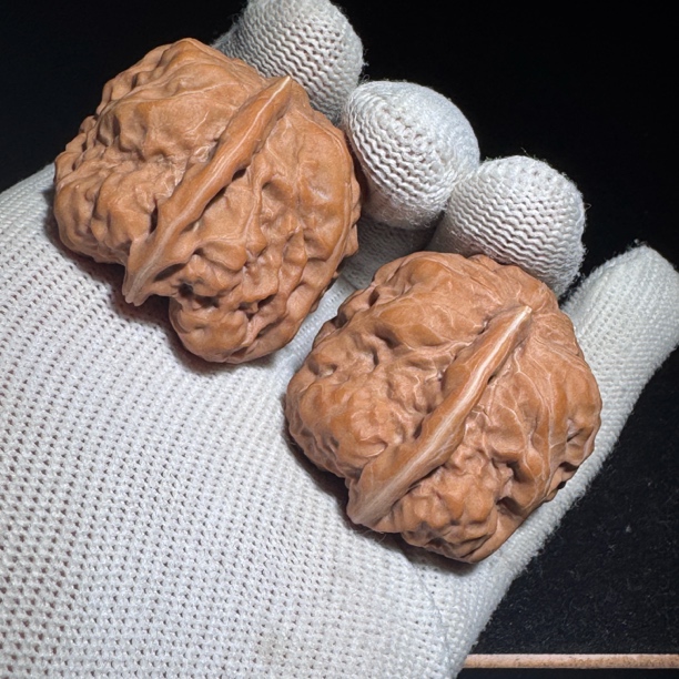 548带水尖无修蛤蟆头一帆风顺文玩核桃尺寸:边36肚38高34