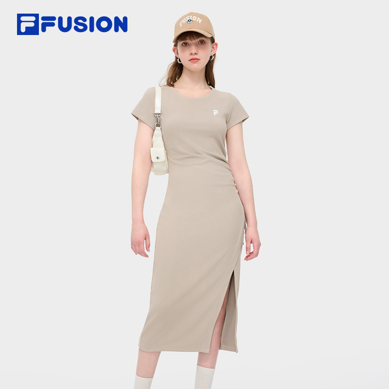 斐乐气质显瘦女款夏季法式优雅连衣裙时尚休闲长裙T11W435301