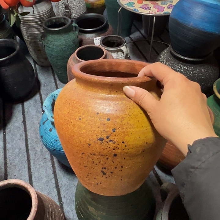 橘色泼墨高20口13带孔