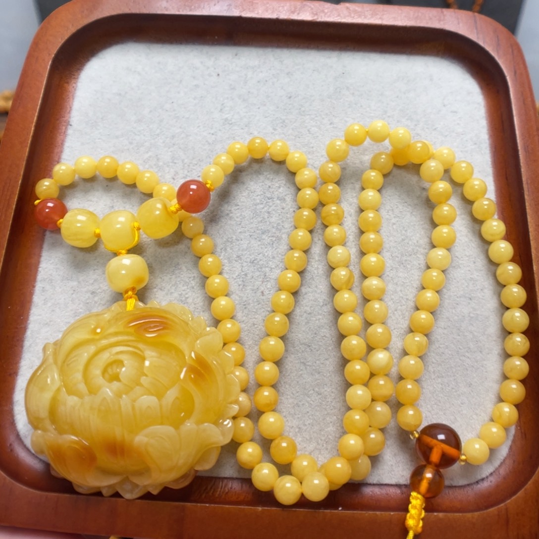 蜜蜡未镶嵌项链吊坠