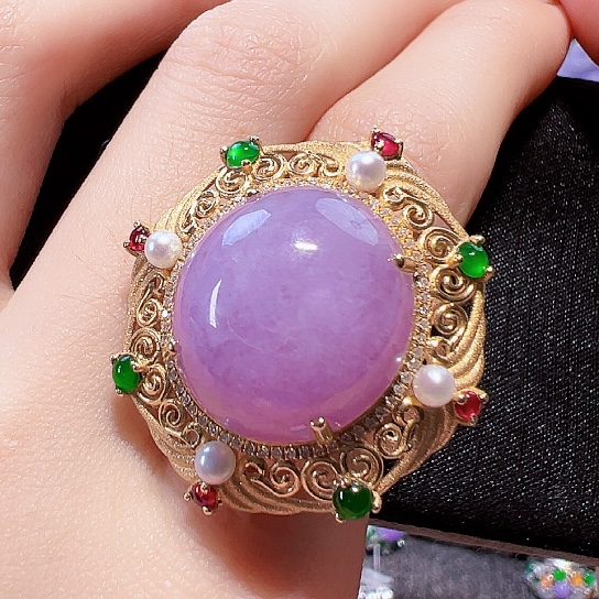 翡翠戒指18K金镶嵌《新品福利价》签收后24小时鉴赏期