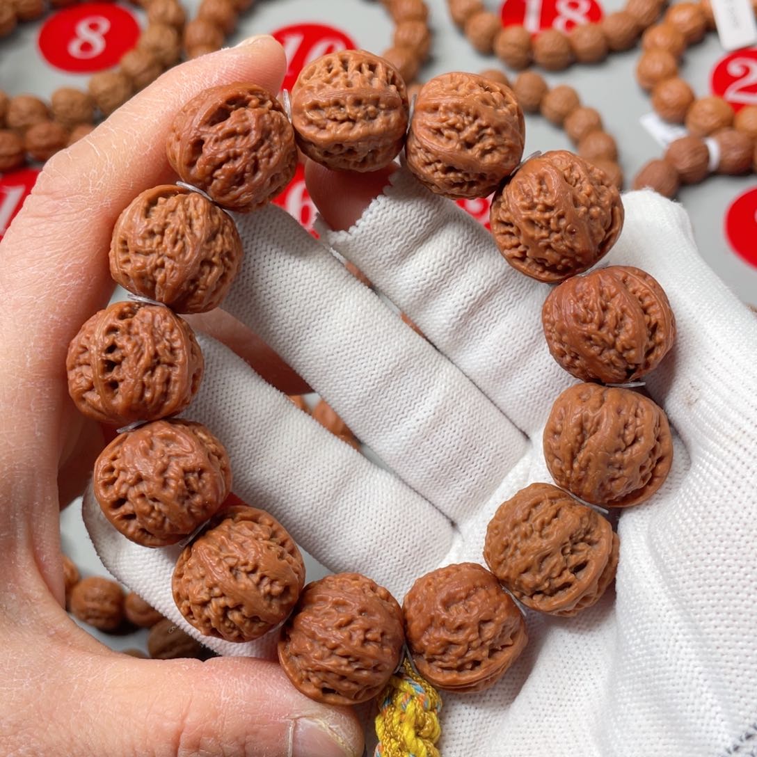 文玩核桃手串矮桩龙骨麻花筋20mmX43