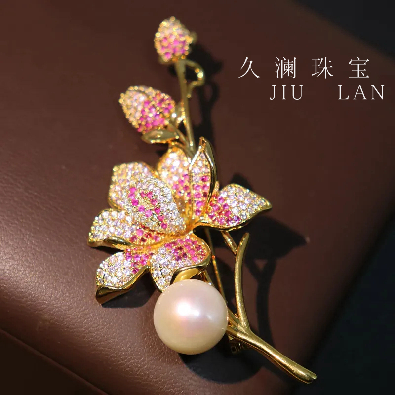 天然淡水珍珠高端胸针A325