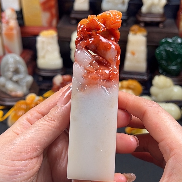 寿山石高山三彩石印章