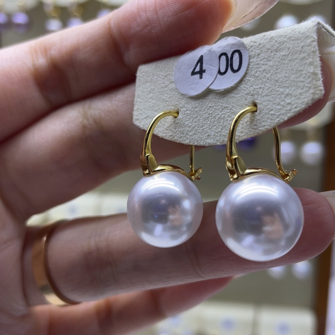 淡水珍珠耳饰银S925镶嵌