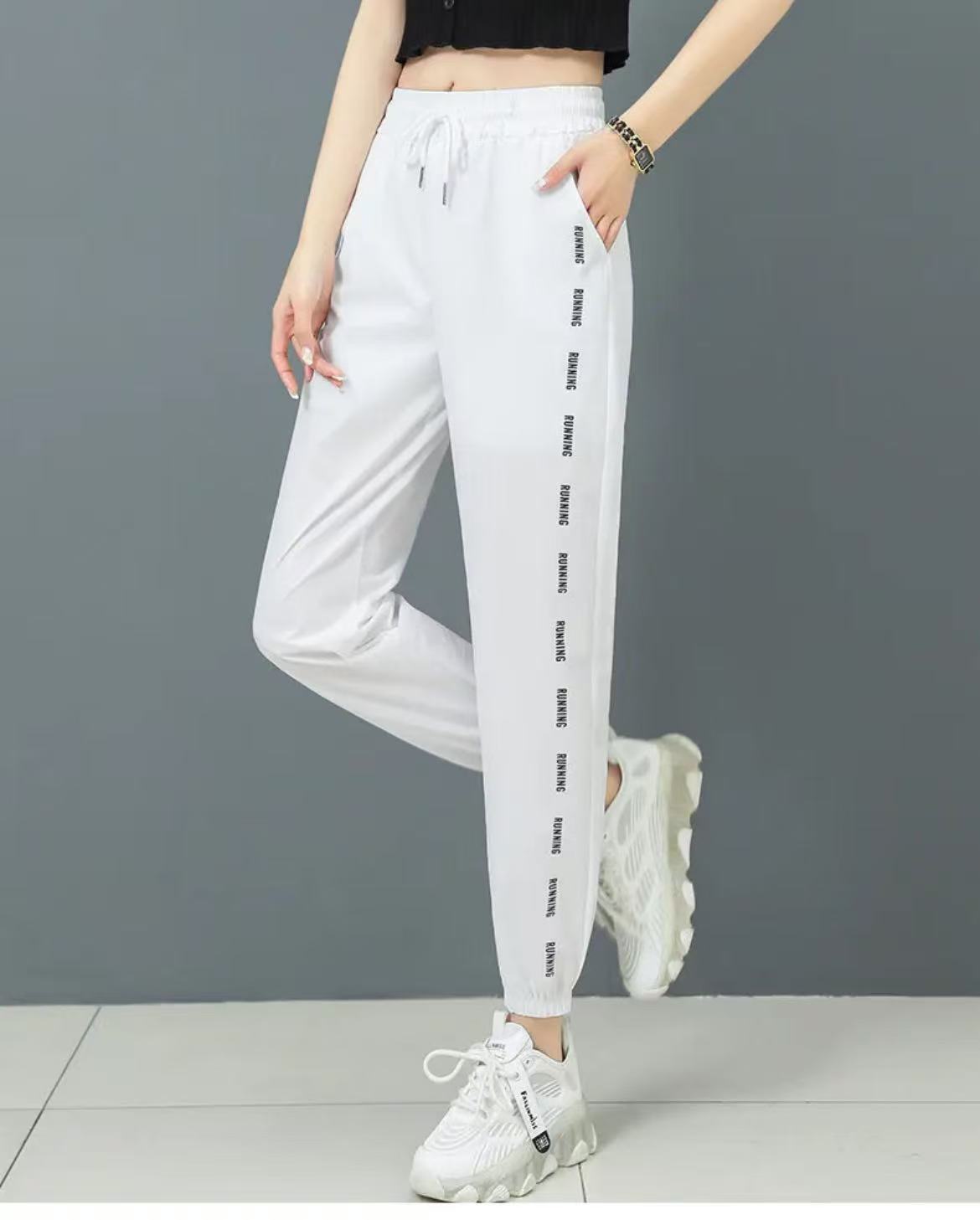 A868#松紧腰夏季时尚显瘦百搭速干镂空休闲裤【直播间为准】B6-2