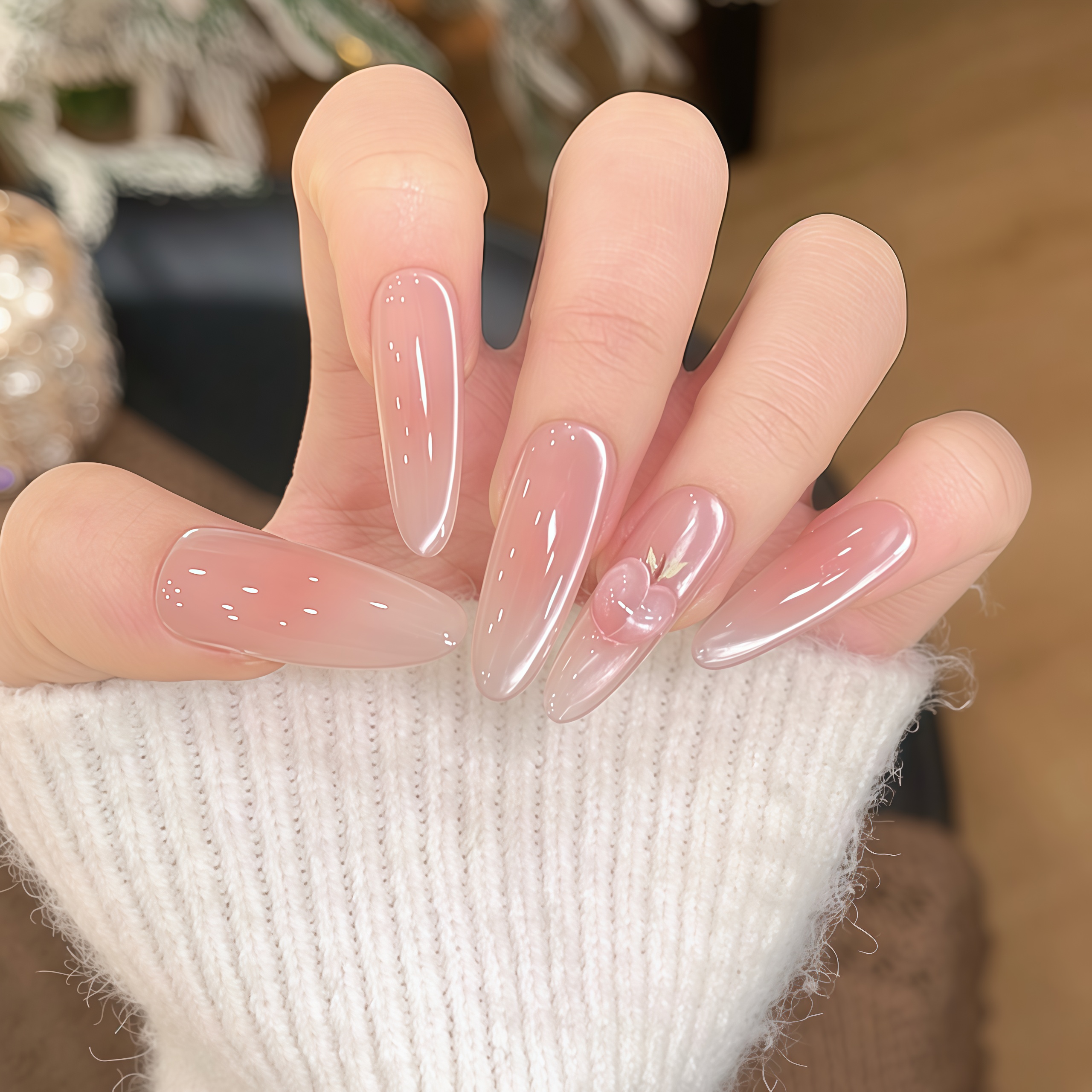 【人间蜜桃】Kull·库姥姥轻奢纯手工奶白腮红桃子秋冬显白穿戴美甲