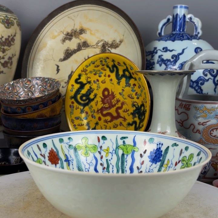 珍藏精品汝窑盘漏漏漏风**平