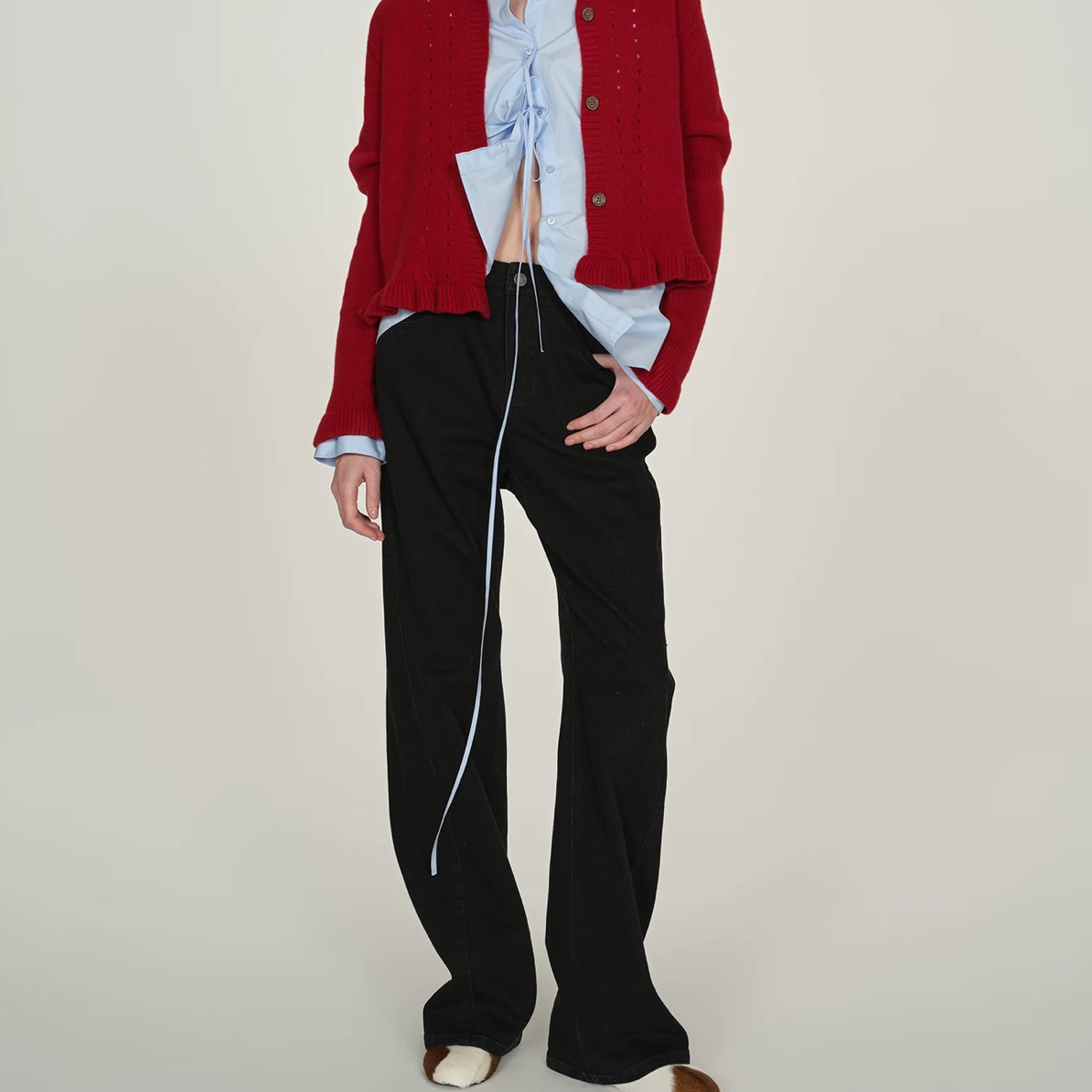 ICE25新高腰显瘦水洗长裤