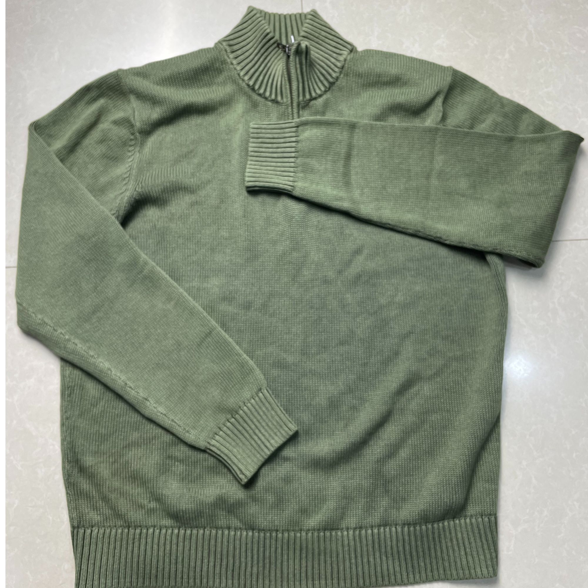 W66长袖针织毛衣春秋优质高领半拉链针织衫