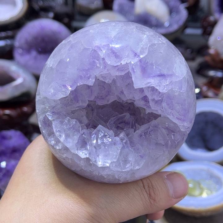 紫晶摆件未镶嵌开口笑