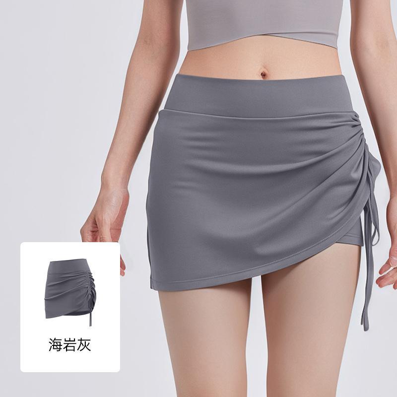 ZHUISHU/追属新款夏季蜜桃显身材健身跑步抽皱户外防走光性感短裙