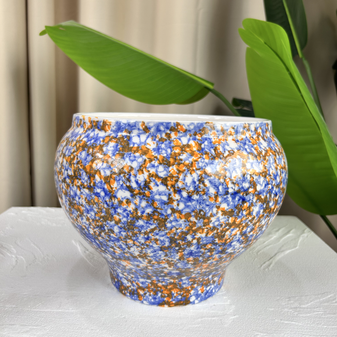 C193口23高21.5手工刷彩鱼尾花盆适合蝴蝶兰栀子花等室内外绿植