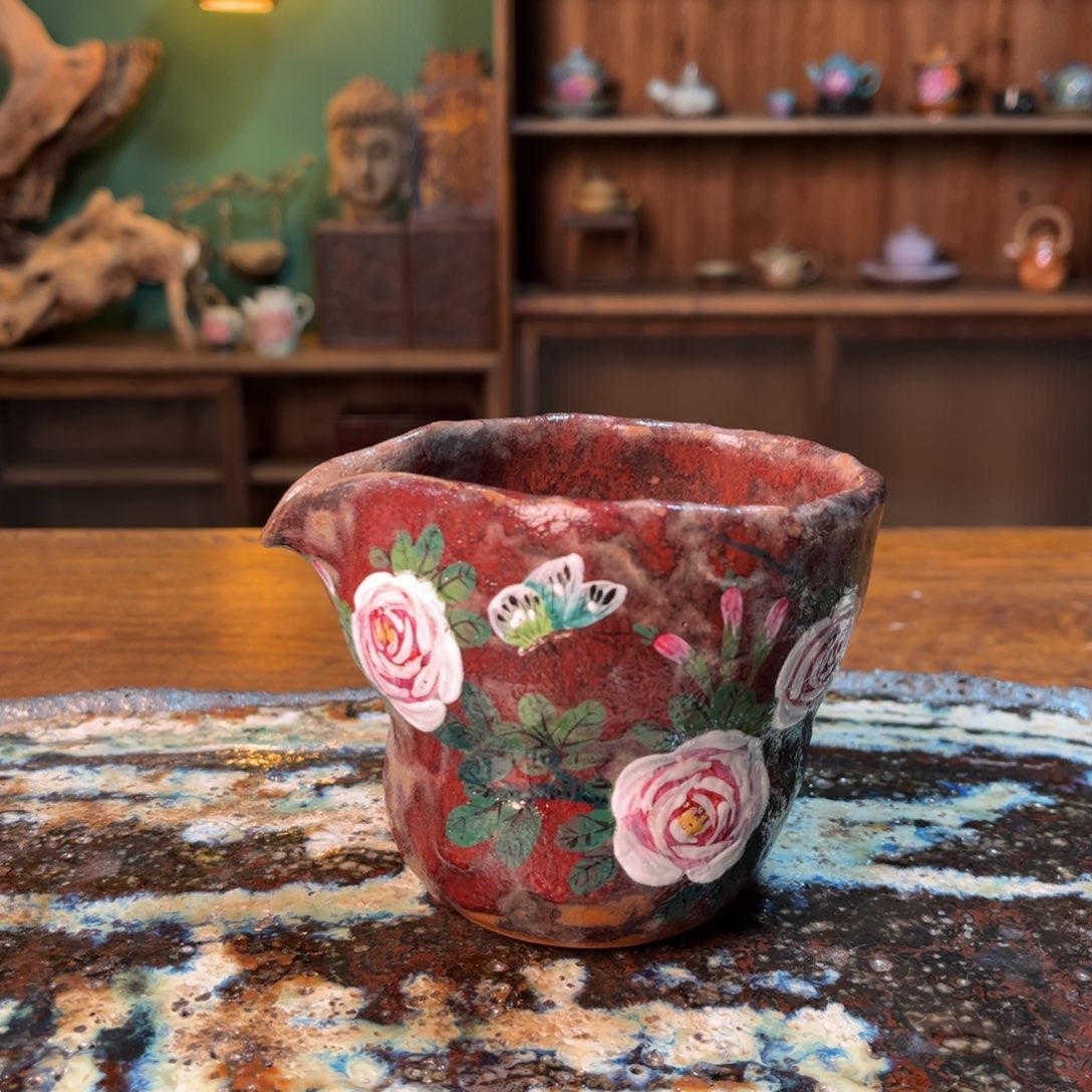 杯柴烧手工手绘陶瓷