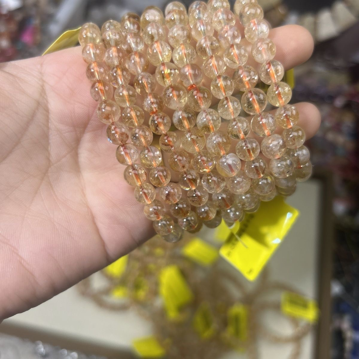 天然水晶黄塔晶卡7-8mm手串项链配珠DIY半成品