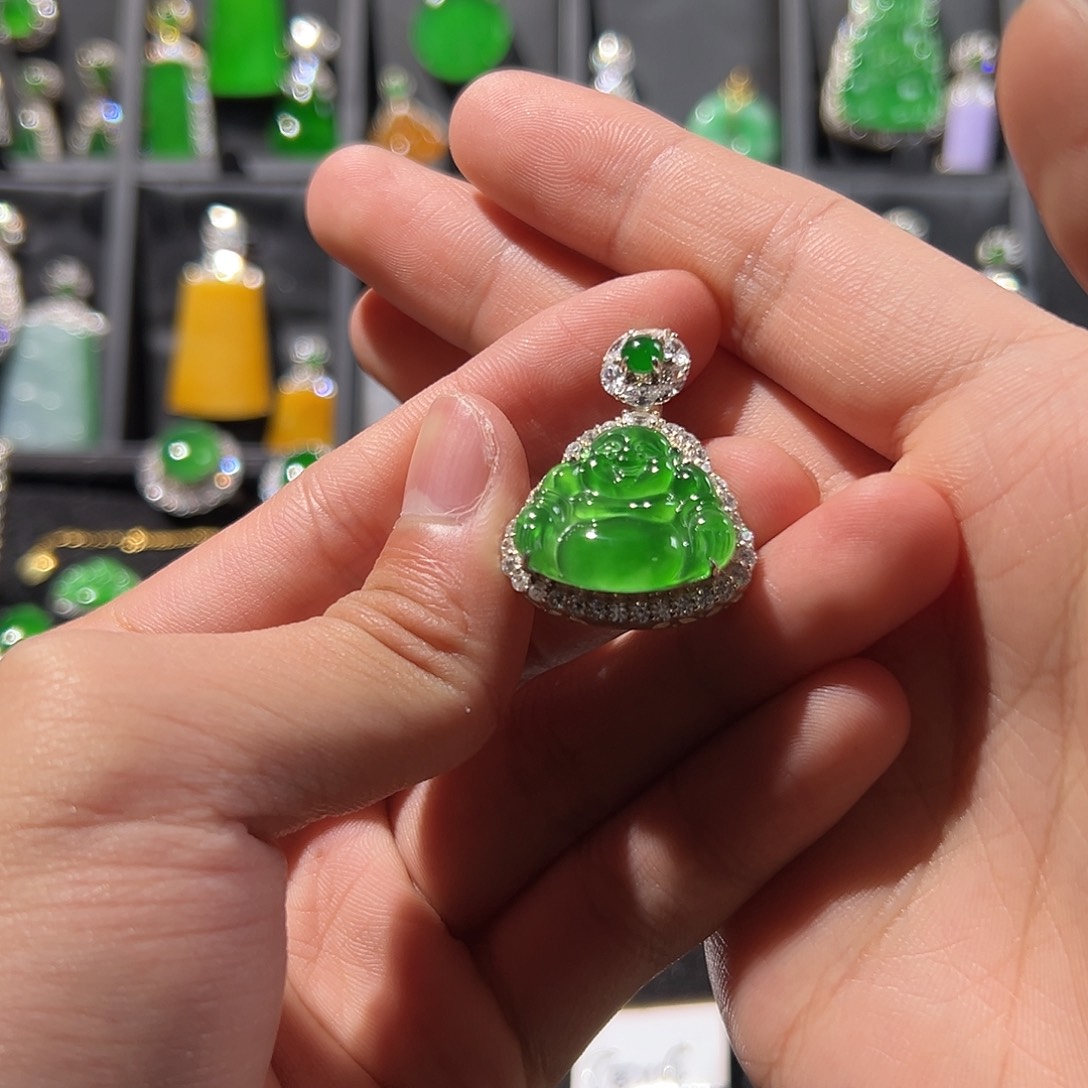 ****e翡翠银S925镶嵌吊坠(不含链)吊坠