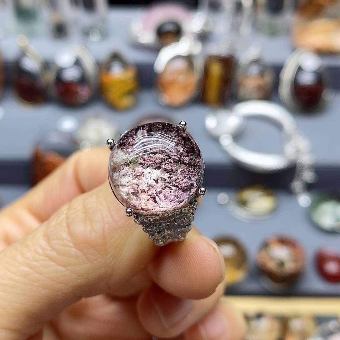 水晶戒指银S925镶嵌仙*儿