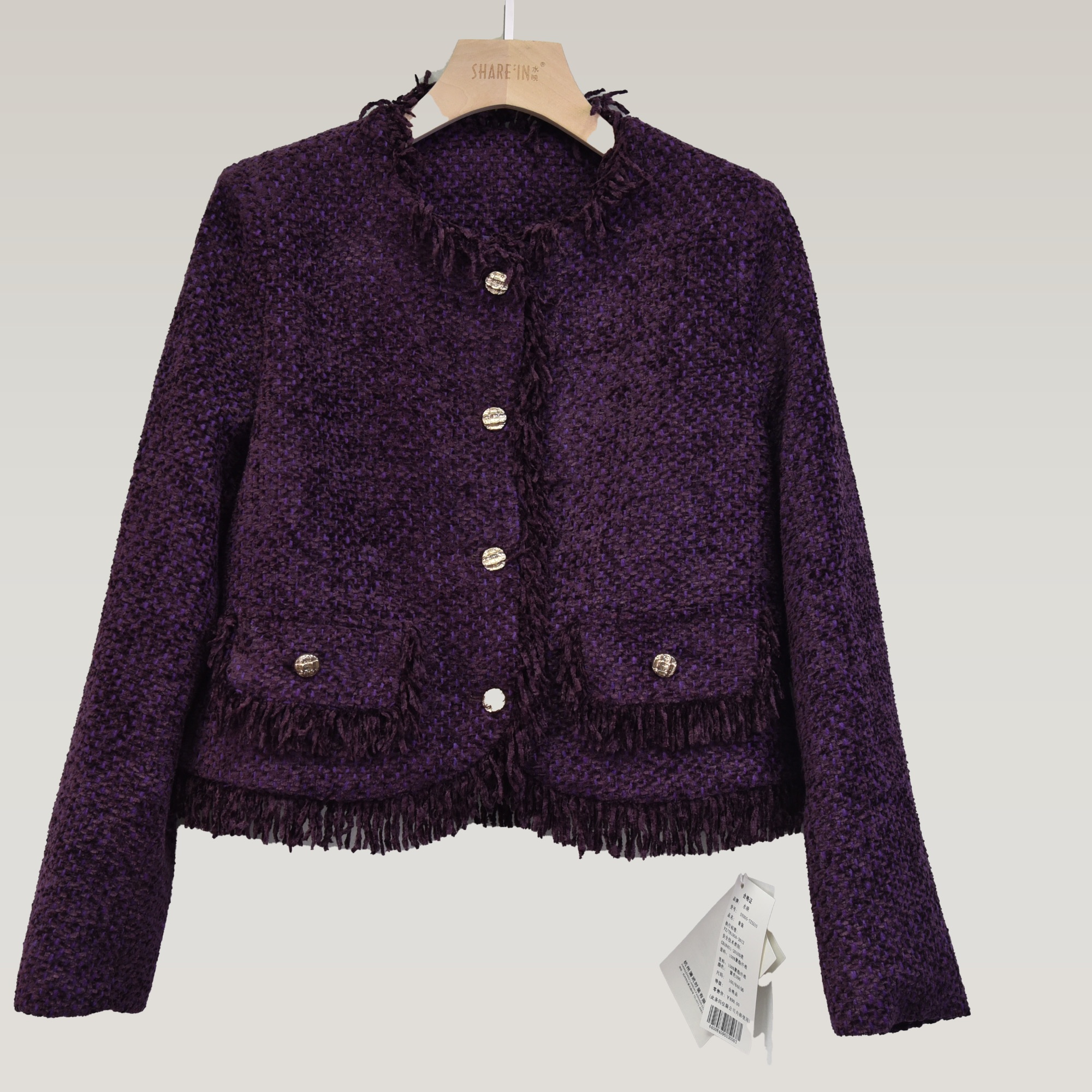 sayin/水映【西装套装】紫色西装裙两件套职场通勤 TZ5510