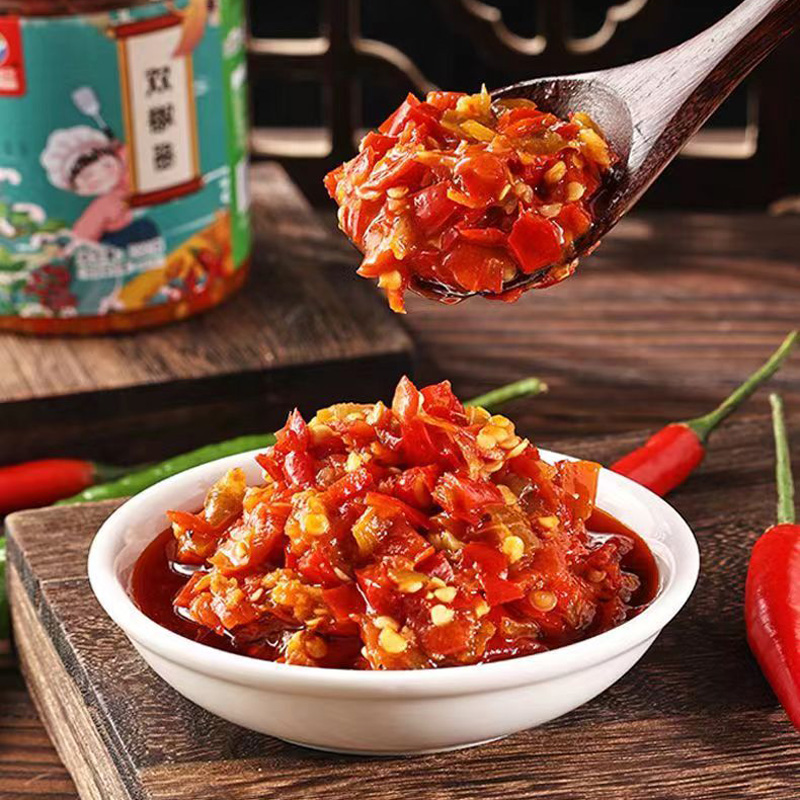 湖南特产双椒酱农家风味蒜蓉酸辣下饭菜烧烤拌饭伴侣