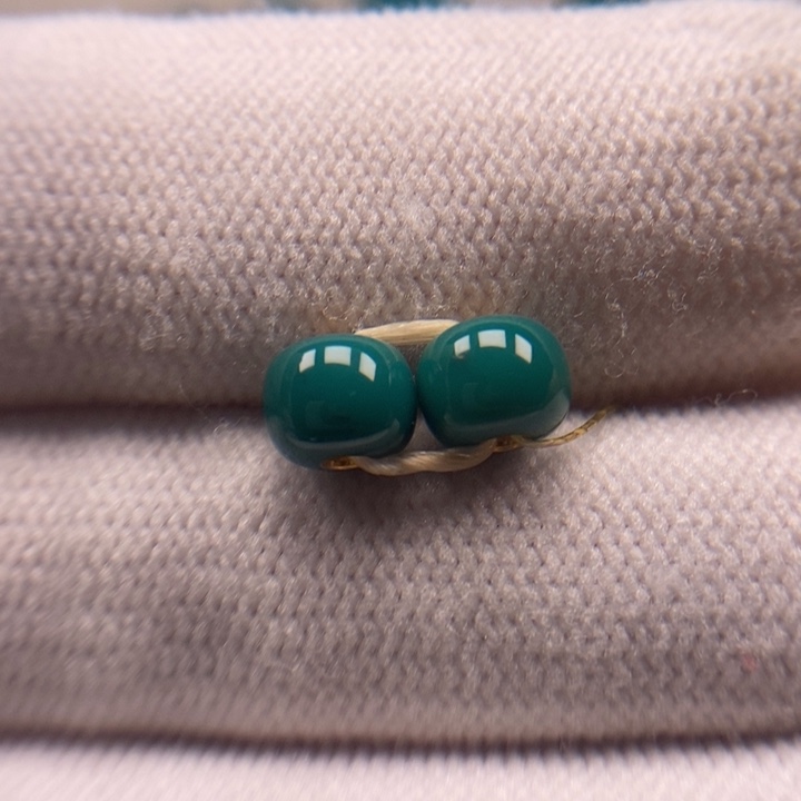 未镶嵌绿松石珠宝奇石老型对珠6.7mm717