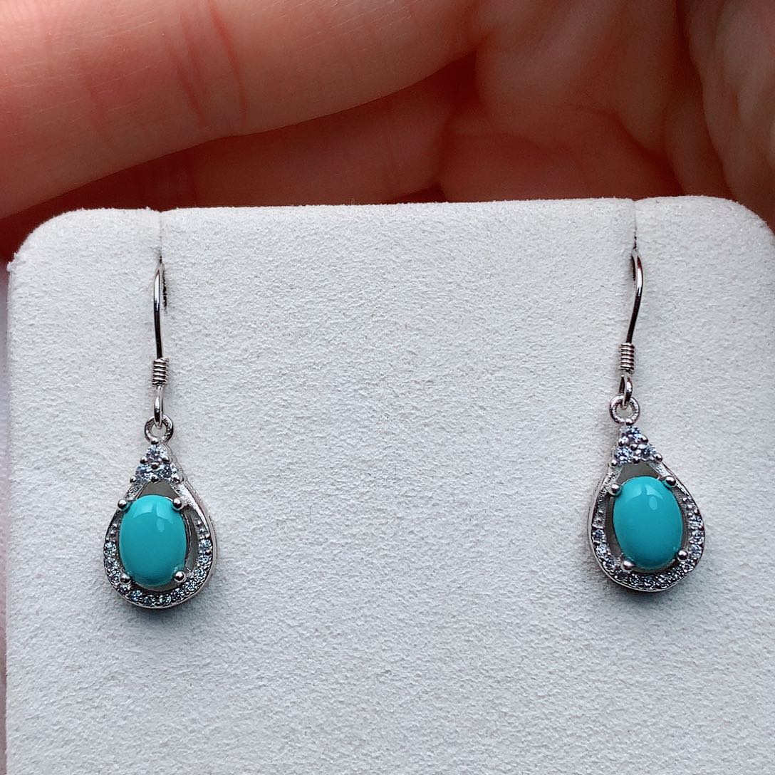 绿松石颈饰银S925镶嵌