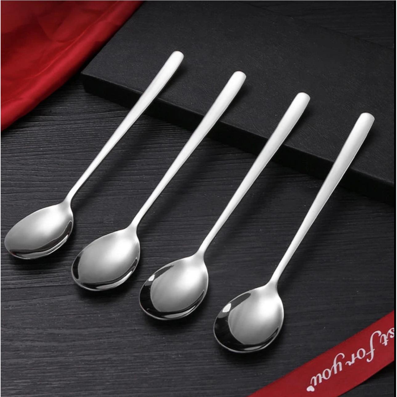 304不锈钢勺子家餐具韩式勺吃饭勺长柄加厚调羹咖啡