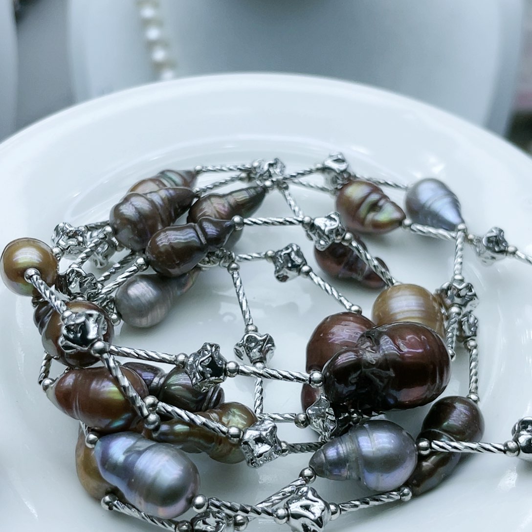 淡水珍珠颈饰钛钢