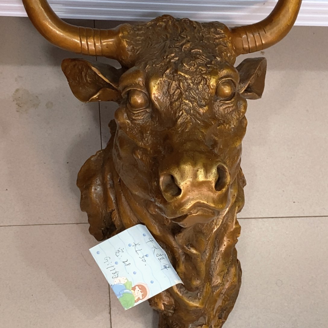 黄铜材质，牛头挂件
