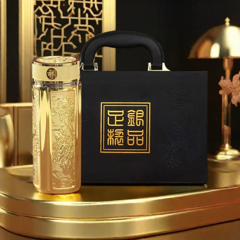 【金色】龙凤呈祥杯银杯子纪念品高端高档创意防烫茶水杯商务保温杯