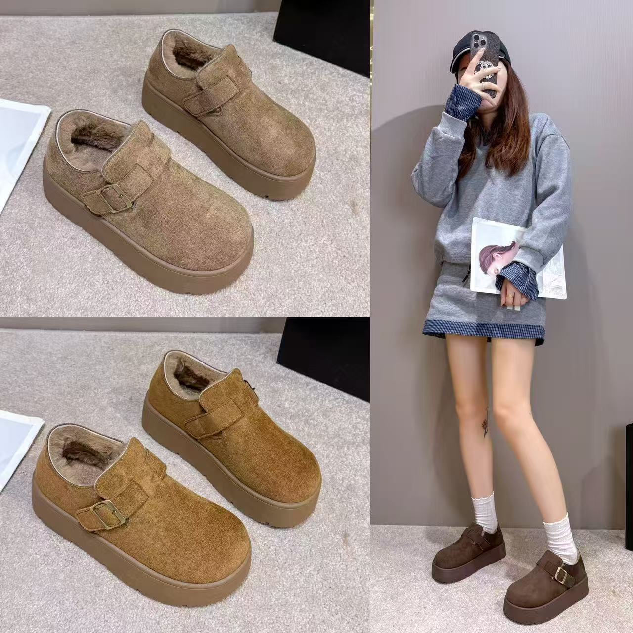 厚底一脚蹬百搭经典勃肯鞋2025厚度百搭经典秋冬款【大蒙女鞋】