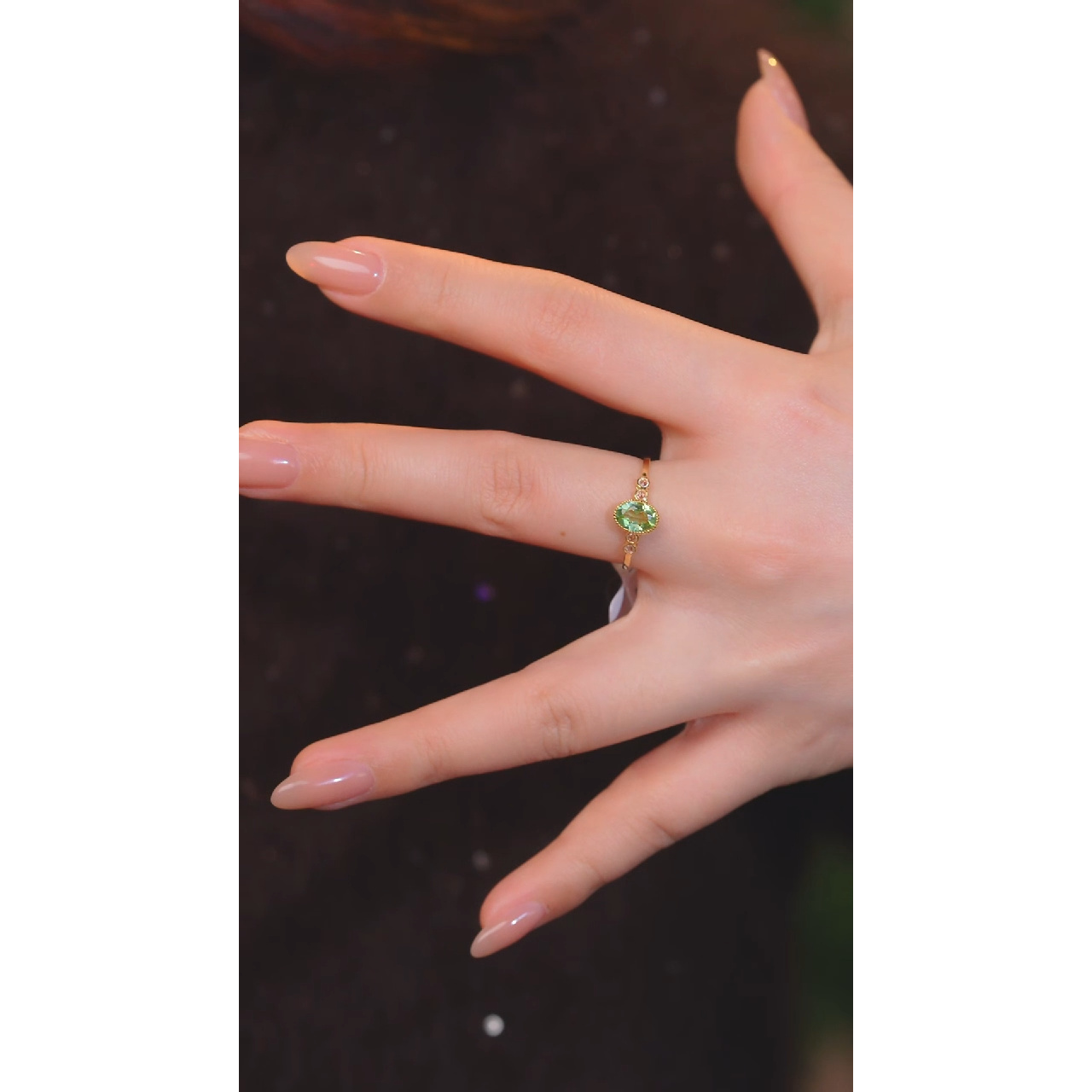 碧玺戒指18K金镶嵌1CT多样性发@@U9316