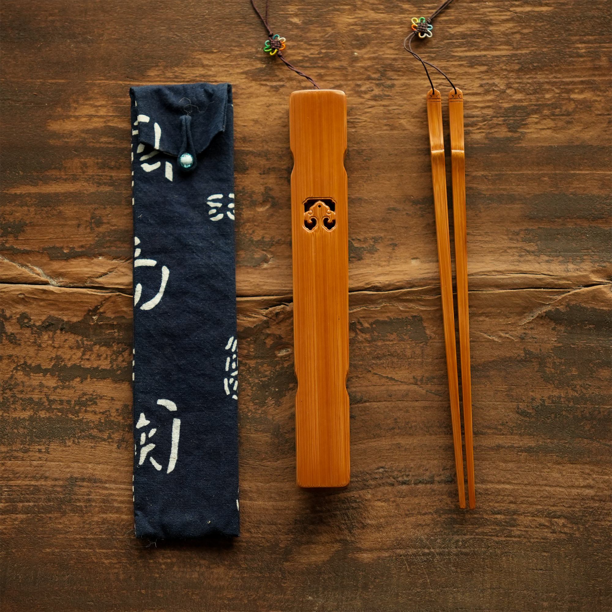中式复古竹制筷 廖壹男名家手作 点心筷子茶道配件礼盒装