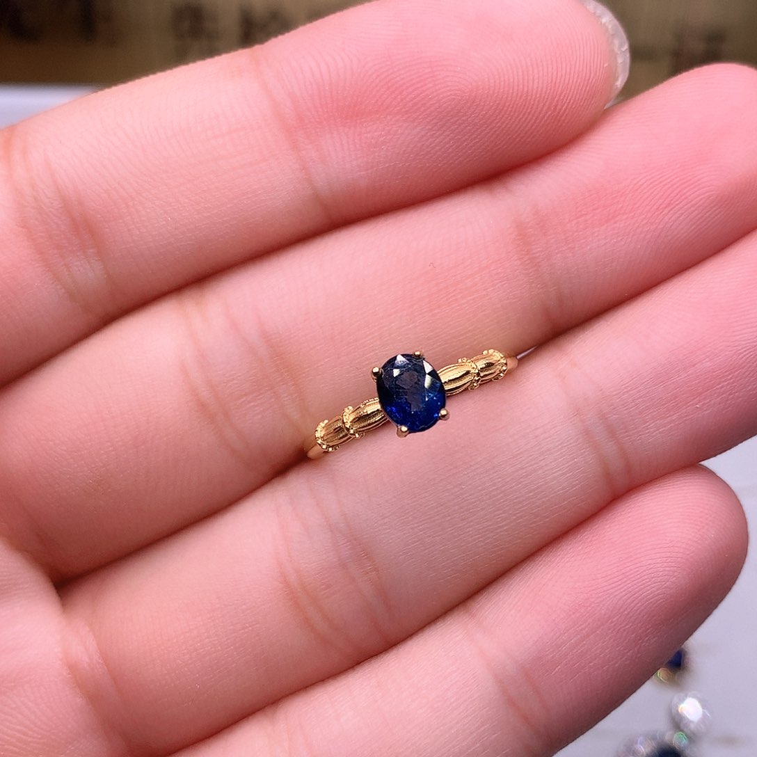 蓝宝石戒指银S925镶嵌