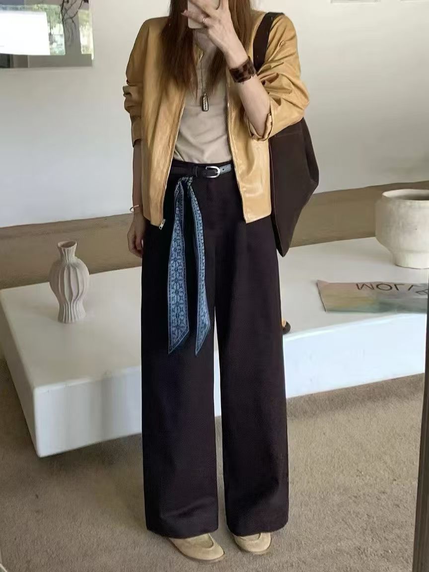 (801-1000)时尚气质休闲百搭显瘦直筒裤垂感阔腿裤