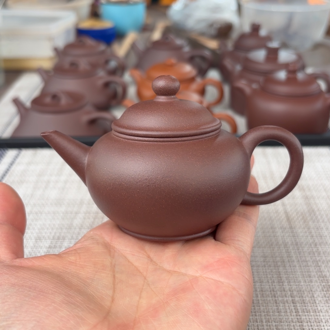 茶壶紫砂特价半手工老紫泥水平壶120cc