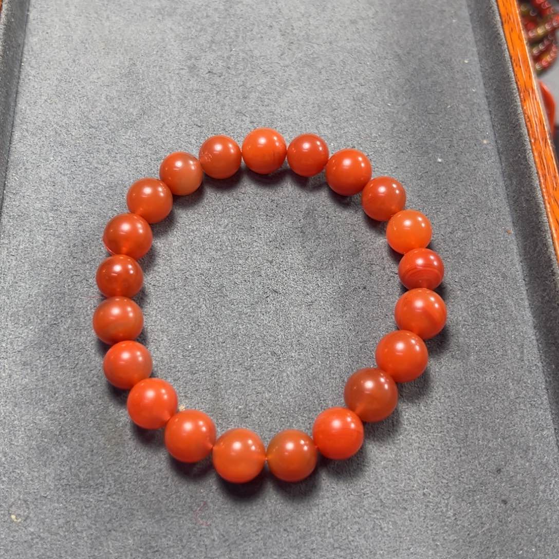 南红玛瑙手串未镶嵌橙*九