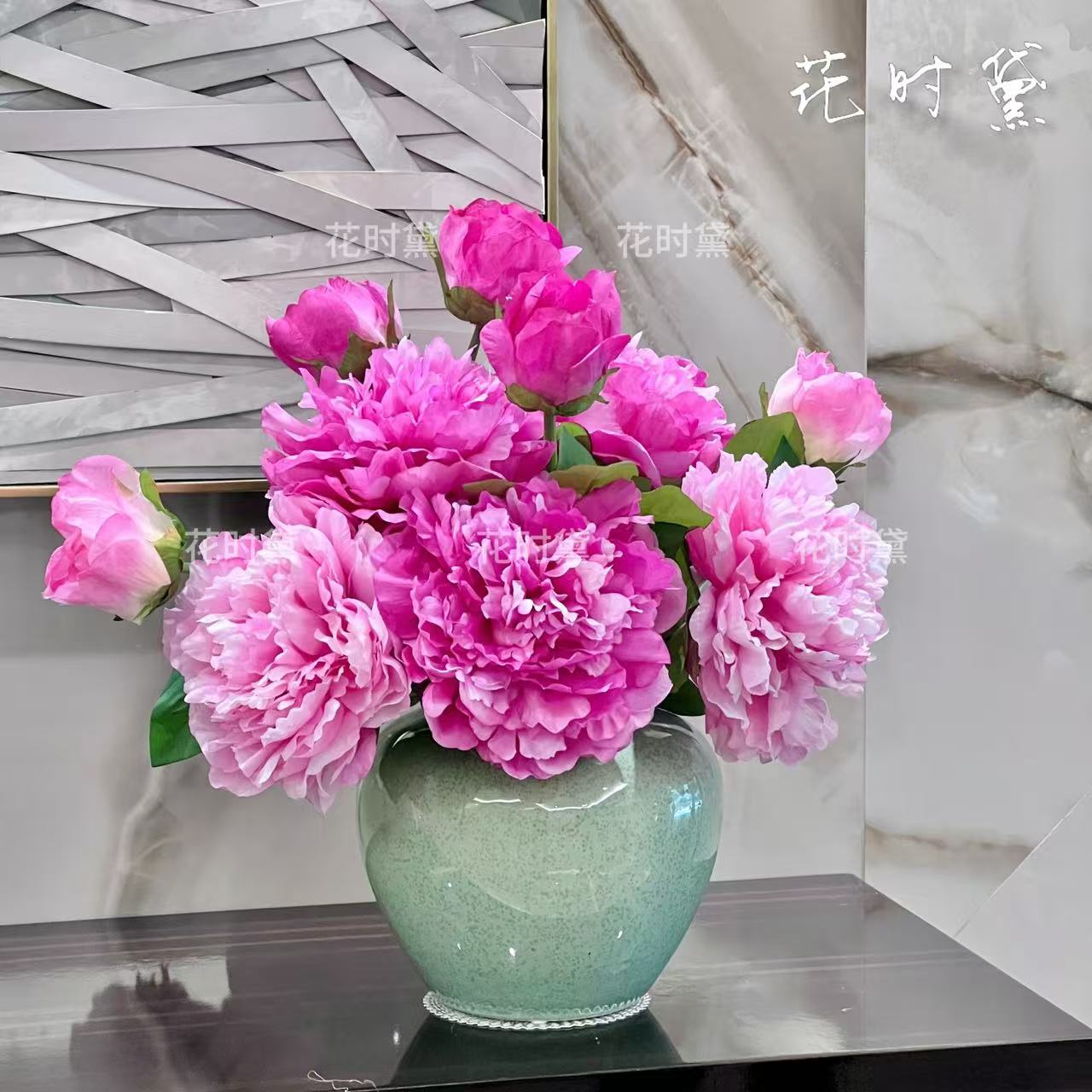 玉楼春牡丹花新款精致仿真花客厅餐桌装饰床头柜高级摆件家居假花