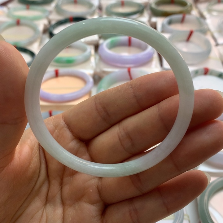 翡翠未镶嵌手镯叮当57.7