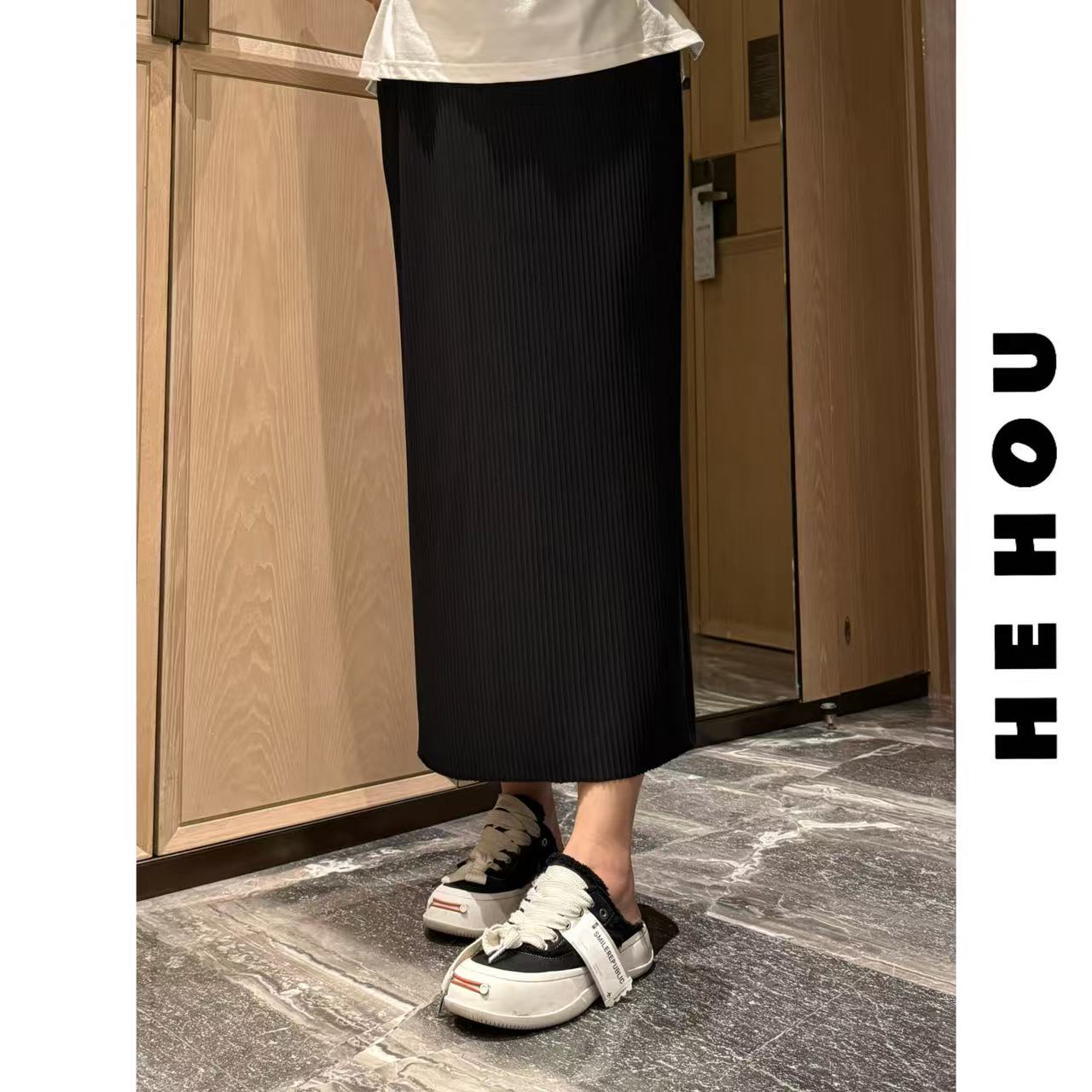 508777 和后大码 百搭显示百搭单身裙直筒时尚气质舒适松半身裙