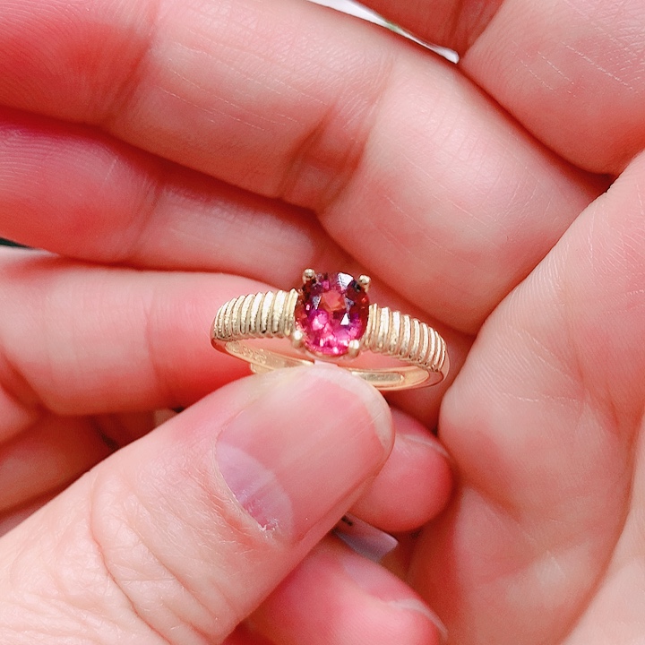 碧玺戒指银S925镶嵌戒指